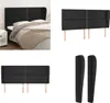 vidaXL Kopfteil mit Ohren Schwarz 203x23x118/128 cm Produktbild-Vorschau 1