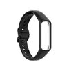 A black silicone strap for a fitness tracker is shown against a white background. Produktbild-Vorschau
