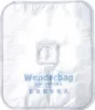 A white vacuum cleaner bag with blue text and a clear plastic adapter ring. Náhľad obrázku produktu