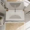 Badmöbel Set 80cm, 3-teilig, Holzopitk weiß und Mattgrau | Produktbild-Vorschau 3