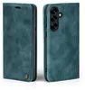A teal-colored flip case for a smartphone is shown from two angles. Produktbild-Vorschau