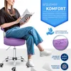 TRESKO Roller Stool Purple s opierkou Pracovná stolička Náhľad obrázku produktu 3
