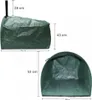 Two views of a green garden bag with dimensions indicated by text and lines. Náhľad obrázku produktu