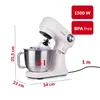 Kuchyňský robot LEHMANN s 3 míchacími nástavci, 1500 W, 12 Náhled obrázku produktu 5