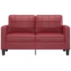 vidaXL divano a 2 posti rosso vino 140 cm in Pelle finta Anteprima dell’immagine prodotto 3