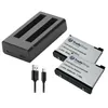 Trade-Shop 3in1 Set: 2x Akku 2000mAh + USB-C Dual LED Produktbild-Vorschau 2