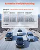 A graphic overlay with text listing compatible vehicles for an alternator, superimposed on a background image of cars on a road. Anteprima dell’immagine prodotto