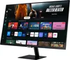 A Samsung M70D Smart Monitor displaying a streaming interface with various app icons and content previews. Produktbild-Vorschau