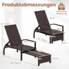 COSTWAY Zonnebed van kunststof riet, tuinstoel met Productafbeelding-voorbeeld 3