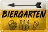 Blechschild 18x12cm Biergarten links Bier Schild Produktbild-Vorschau 2