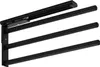 A black aluminum towel rack with three extendable and rotatable arms, mounted on a white background. Produktbild-Vorschau
