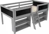 Letto a mezza altezza Sweiko, 90x200cm, Ripiani multipli, Anteprima dell’immagine prodotto 15
