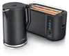 A black electric kettle and a black long slot toaster are displayed together on a white surface. Produktbild-Vorschau