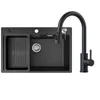 Granitspüle schwarz 70x45cm Set mit Küchenarmatur Produktbild-Vorschau 1
