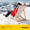 Chaise longue - rayée étroite - rouge - pliable - en bois Voir les images du produit 6