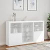 Sideboard mit LED-Leuchten Weiß 181,5x37x100 cm Produktbild-Vorschau 4
