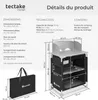 Cuisine de camping en aluminium 76 x 53,5 x 107 cm - noir Voir les images du produit 6