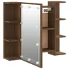 vidaXL Armoire de toilette avec LED brun imitation chêne Voir les images du produit 9