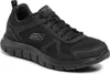 A black Skechers sneaker is shown from a side angle against a white background. Voir les images du produit
