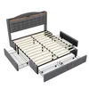 A disassembled bed frame with drawers pulled out, shown against a white background. Anteprima dell’immagine prodotto