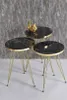 Beistelltisch Set 3-teilig Marmoroptik Schwarz Gold 34x34 Produktbild-Vorschau 2