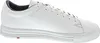 A side view of a white leather sneaker. Voir les images du produit