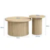 okwish  Couchtisch，Zwei runde Tische，runder Produktbild-Vorschau 7