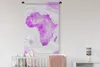 MuchoWow® Wandteppich Wandbehang Weltkarte - Rosa - Afrika Produktbild-Vorschau 2