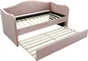 Ausziehbares Tagesbett 2 x 90 x 190 cm - Velours - Rosa - Produktbild-Vorschau 4