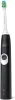 A black electric toothbrush with a white brush head is shown against a white background. Voir les images du produit