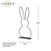 2er Set Aufsteller Hase Metall H30cm Schwarz Osterdeko Produktbild-Vorschau 2