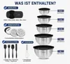 Salatschüssel Set 5 Stück Edelstahl Schüssel mit Deckel 19 Produktbild-Vorschau 2