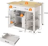 okwish Ausziehbare Kücheninsel Küchenschrank mit Steckdosen Produktbild-Vorschau 7