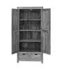 MASSIVMOEBEL24 Schrank Sheesham 96x60x200  grau geölt Produktbild-Vorschau 6