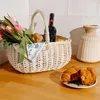 Creative Home Weißer Einkaufskorb Weidenkorb mit Henkel Produktbild-Vorschau 2