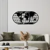 Wallity, World Map 11, Wanddeko, Schwarz, Metall, 116 x 58 Produktbild-Vorschau 2