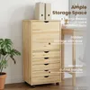 vidaXL Mobile su ruote Marrone 53 x 39 x 103 cm Legno Anteprima dell’immagine prodotto 7