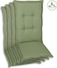 A stack of four green chair cushions. Produktbild-Vorschau