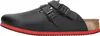 A black Birkenstock Kay SL Pantolette with red trim and a cork footbed, shown from the side against a white background. Náhled obrázku produktu