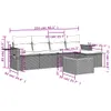 Design 6-tlg. Garten-Sofagarnitur mit Kissen Schwarz Poly Produktbild-Vorschau 9