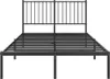 vidaXL Bettgestell mit Kopfteil Metall Schwarz 120x190 cm Produktbild-Vorschau 4