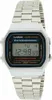 A close-up, front-facing studio shot of a silver Casio digital watch with a metal band. Produktbild-Vorschau