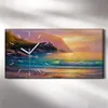 Wanduhr Uhr Wandbild Leinwand 60x30 Gemälde Küste Ozean Produktbild-Vorschau 2