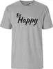 Huuraa Herren T-Shirt Be Happy Schriftzug XL Sport Grey Bio Produktbild-Vorschau 2