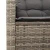 3-tlg. Bistro-Set mit Kissen Grau Poly Rattan Akazienholz Produktbild-Vorschau 6