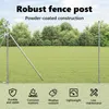 vidaXL Zaunpfosten 12 pcs Silber Pulverbeschichteter Stahl Produktbild-Vorschau 3