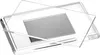 A clear acrylic picture frame with a gray insert is shown on a white background. Produktbild-Vorschau
