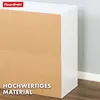 A close-up view of a white cabinet with a large brown cardboard panel covering most of its front. Náhled obrázku produktu