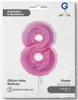 Riesenzahl Folienballon 40"/102cm | Holo Pink Zahl: 8 Produktbild-Vorschau 2