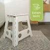 Klapphocker / Tritthocker, 29x22x39 cm, weiß-schwarz Produktbild-Vorschau 3